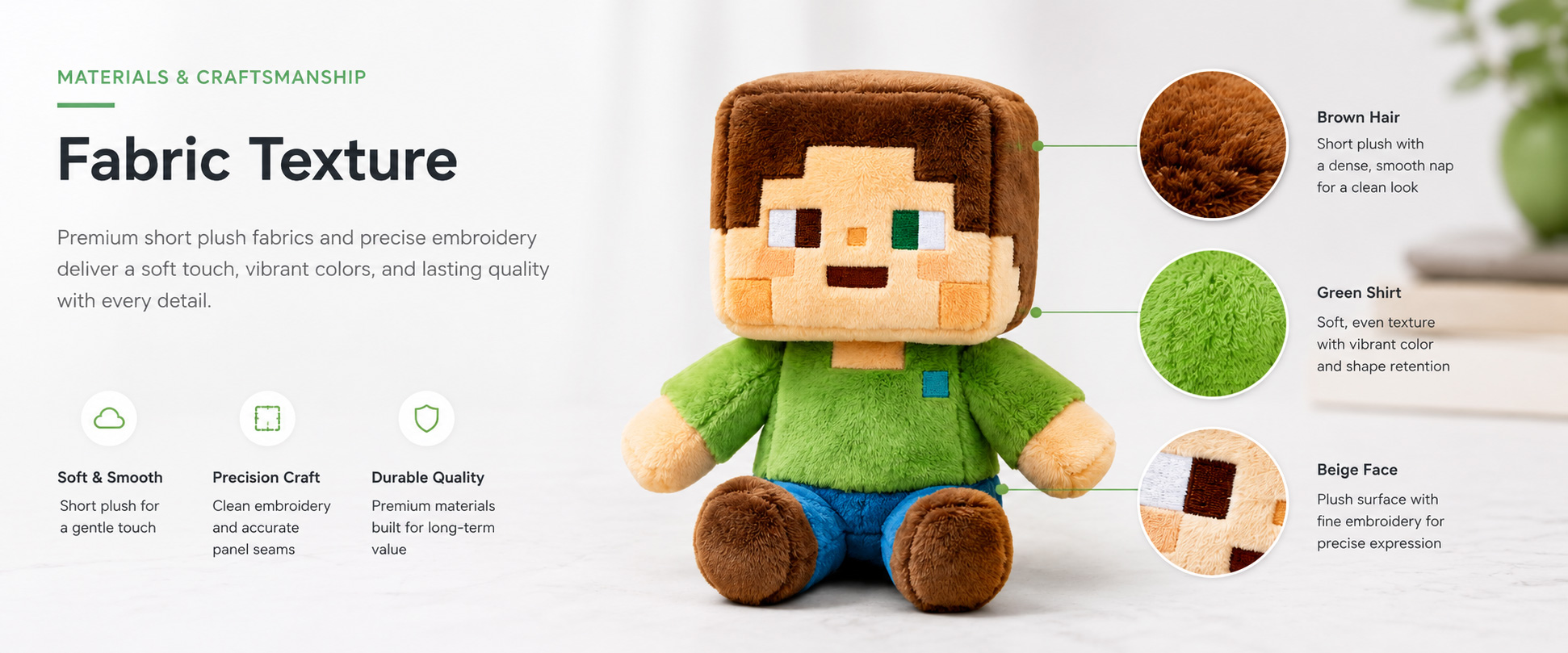 Materials and Craftsmanship For a Custom Game Character Plush, character accuracy, color matching, shape control, and clean finishing are important.