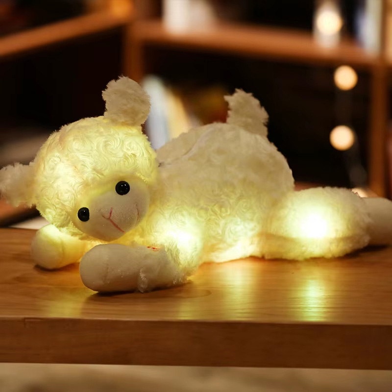 Custom Luminous Plush Sheep Toy LED Lighted Stuffed Animal for Kids Gifts