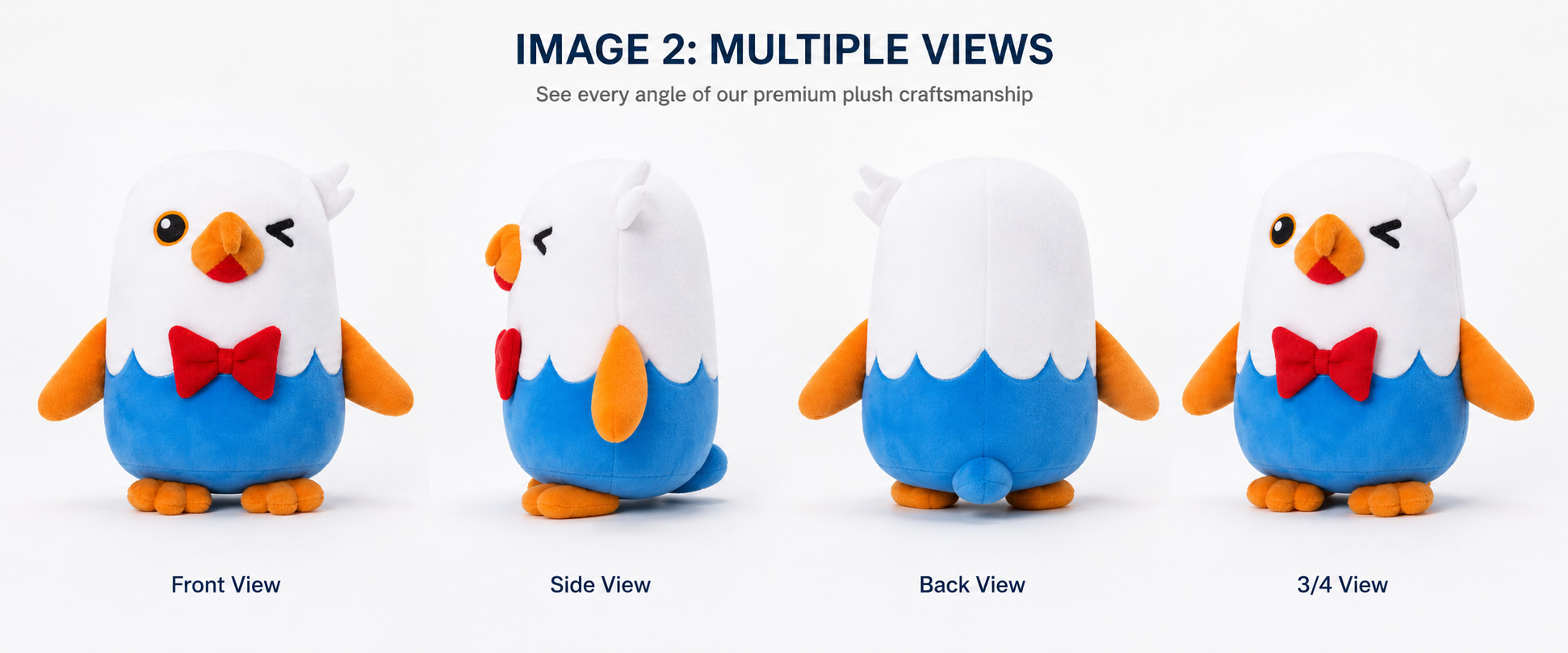 This custom character plush toy can be adjusted according to buyer artwork, brand identity, target market, and budget.