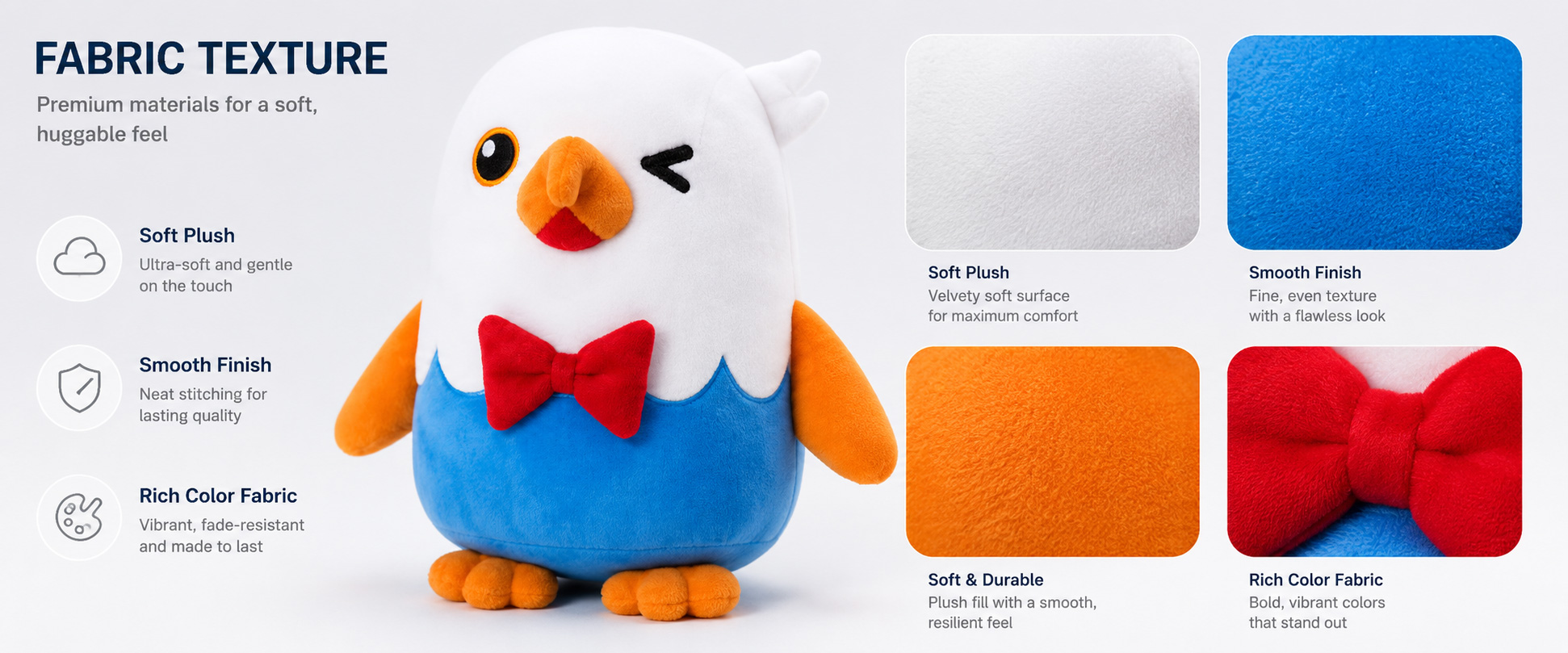 Bulk Production Support

As an anime plush manufacturer and OEM plush supplier, we support B2B buyers from concept development to final shipment.