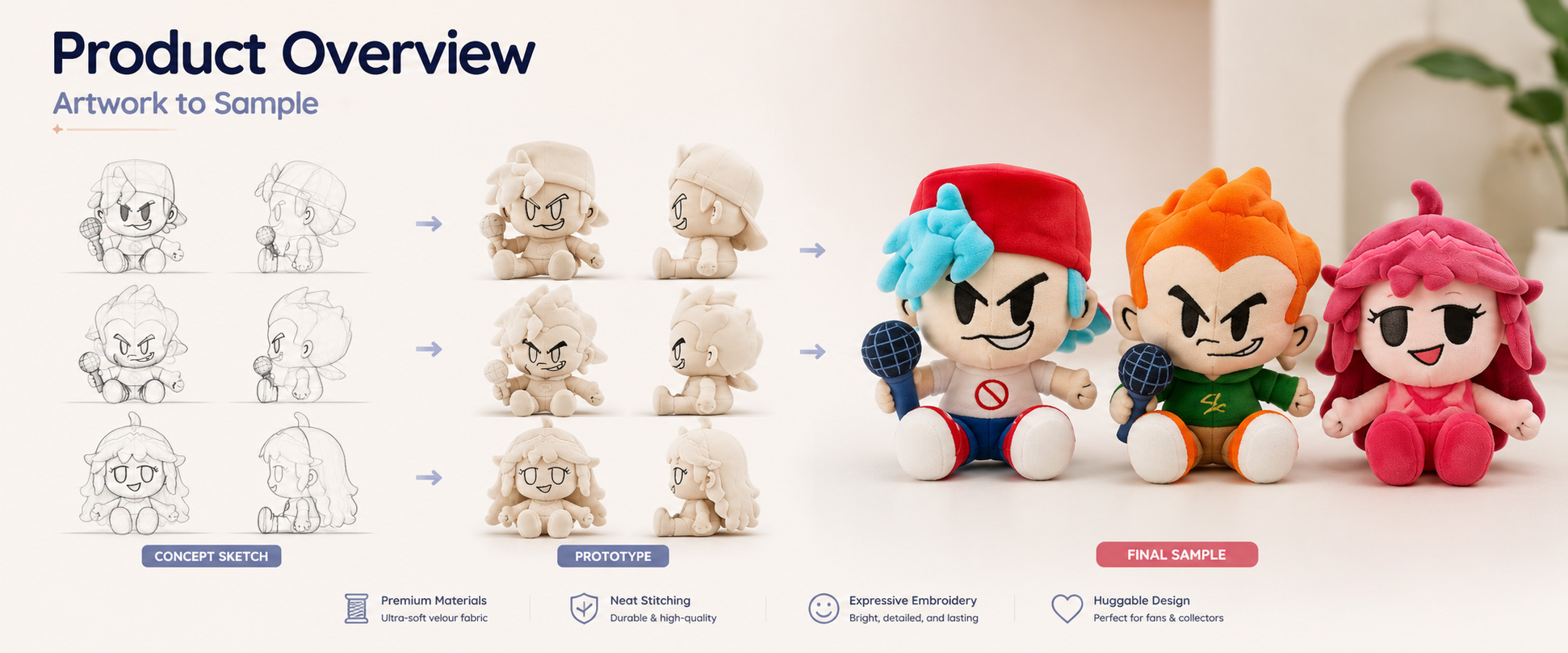 Our Cartoon Character Stuffed Doll is designed for toy brands, gift shops, online sellers, promotional buyers, game merchandise suppliers, and private label plush companies that need soft, cute, and customizable character plush toys.