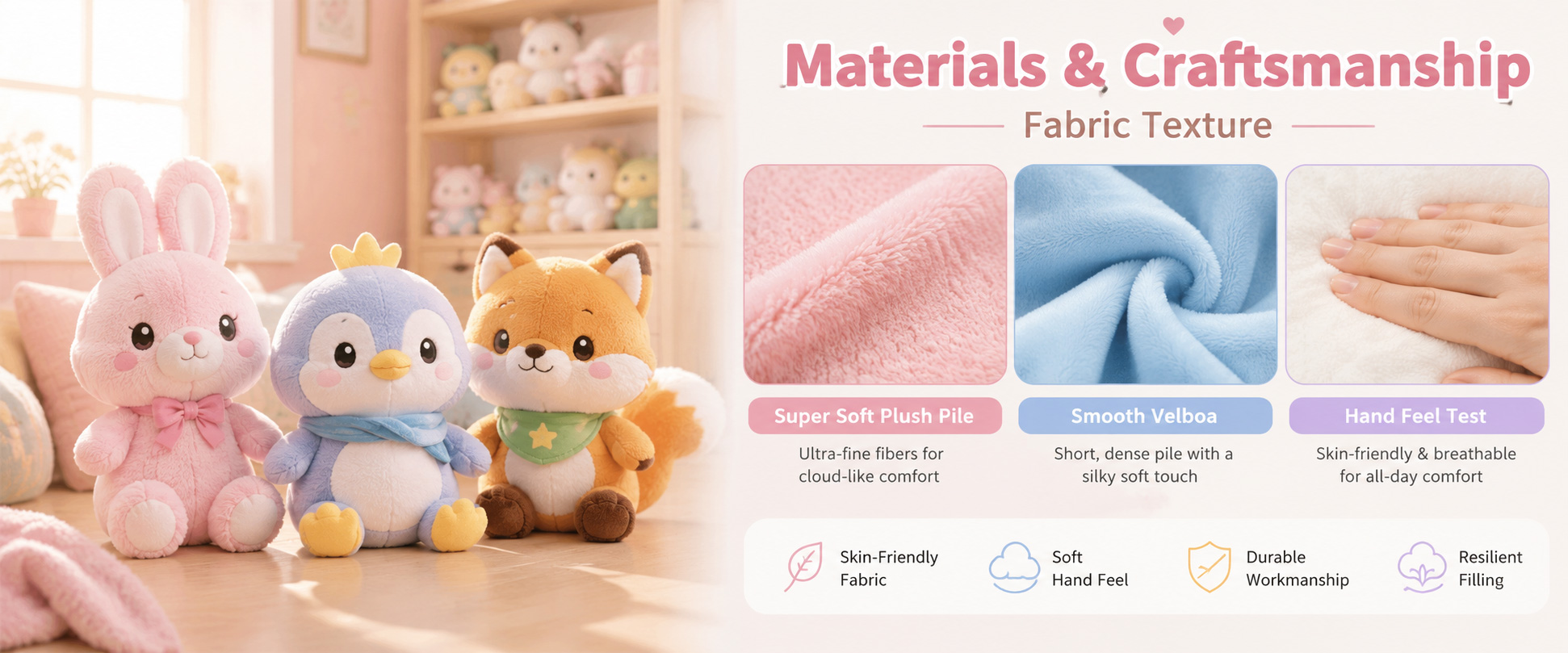 Materials and Craftsmanship

For a Wholesale Anime Plush Doll, character accuracy, soft fabric, clean stitching, balanced filling, and expressive face details are important.