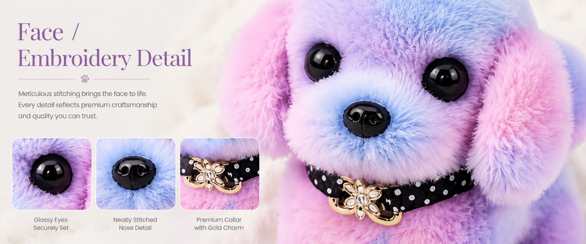 Materials and Craftsmanship For each Walking Puppy Plush Toy, we focus on soft fabric selection, stable puppy shape, neat sewing, and comfortable filling.