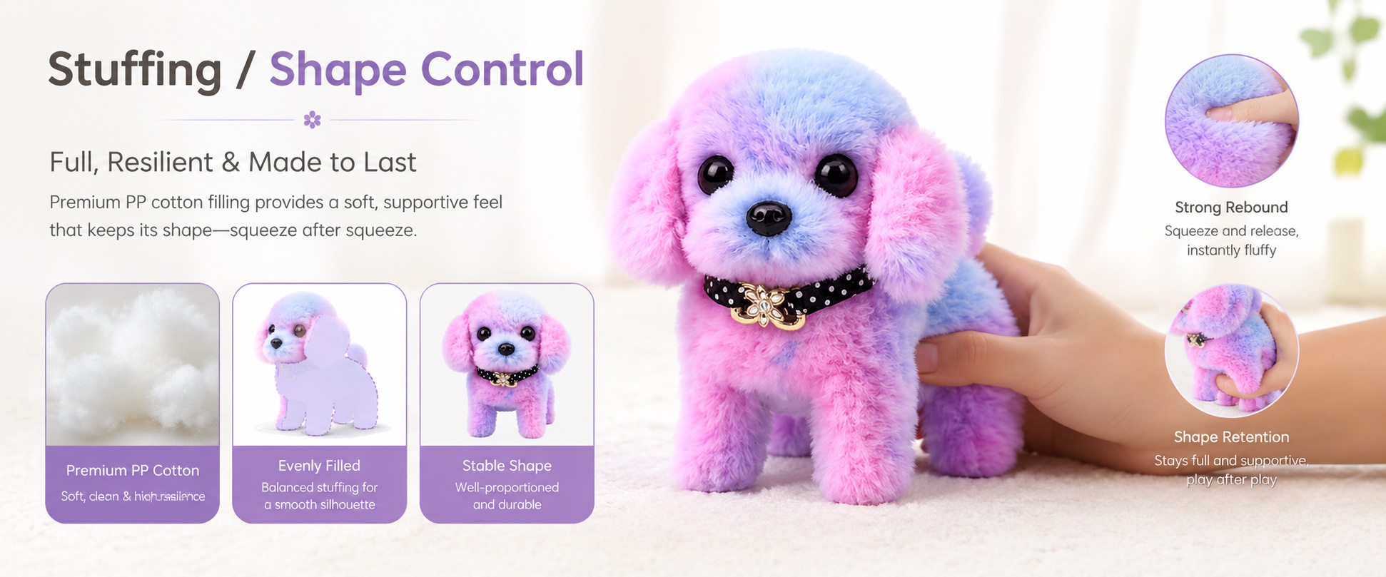 Materials and Craftsmanship For each Walking Puppy Plush Toy, we focus on soft fabric selection, stable puppy shape, neat sewing, and comfortable filling. Materials and Craftsmanship For each Walking Puppy Plush Toy, we focus on soft fabric selection, stable puppy shape, neat sewing, and comfortable filling.