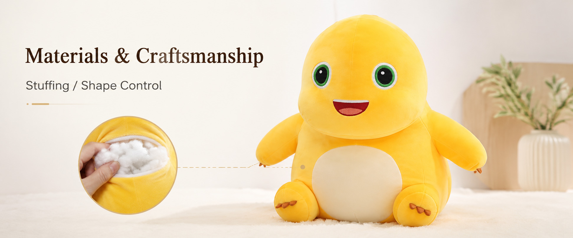 Materials and Craftsmanship

For a Promotional Plush Toy, softness, lightweight structure, cute design, and consistent finishing are important.