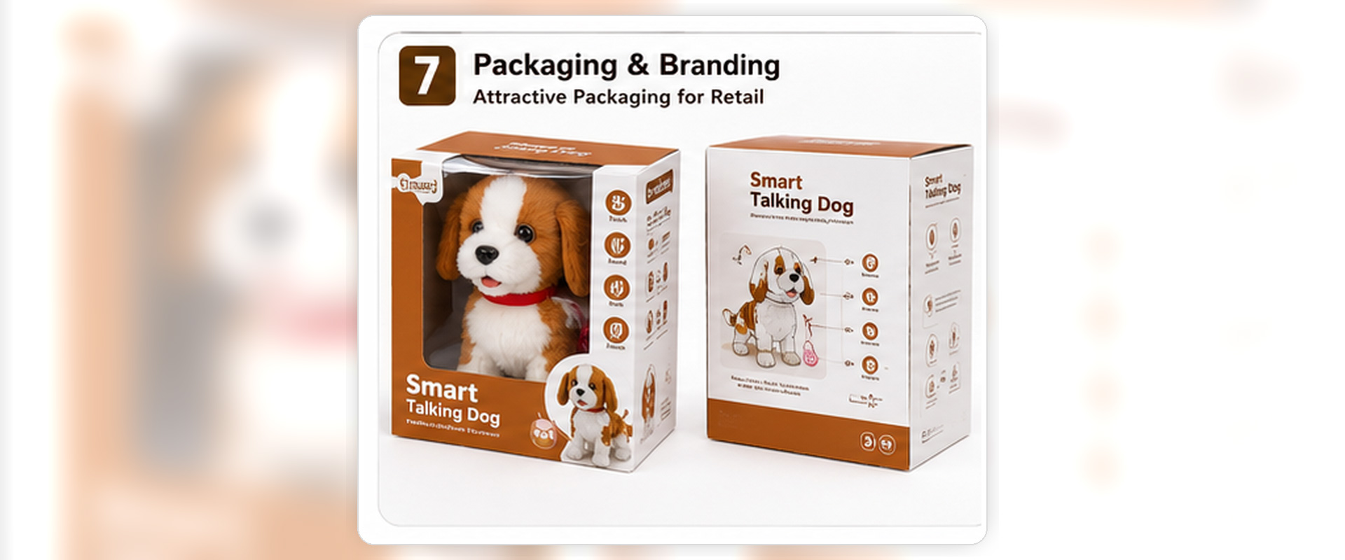 Individual Poly Bag	Protects each talking plush puppy or kitten during storage, shipping, and wholesale handling
Color Box	Suitable for toy stores, gift shops, supermarkets, online stores, and interactive plush toy shelves
Window Box	Allows customers to view the plush pet toy clearly on retail shelves