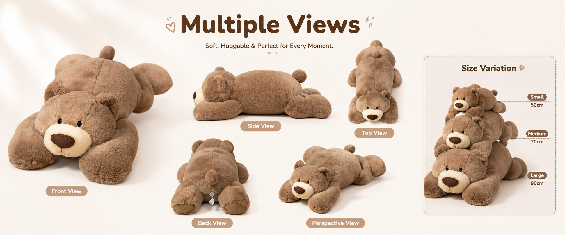Bear Design Classic Bear, Cute Bear, Hug Pillow Bear, Weighted Bear, Cartoon Bear, or Buyer-Owned Custom Design Weight Options Lightweight, Medium Weighted Feel, Heavy Weighted Feel, Balanced Insert, or Custom Weight Distribution Size Options Small Gift Size, Medium Hug Size, Large Pillow Size, Kids Gift Size, or Custom Dimensions