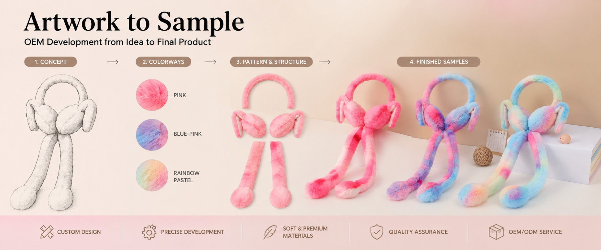 Our Cute Rabbit Ear Plush Earmuffs are designed for children’s fashion retailers, winter accessory brands, gift shops, supermarkets, online sellers, boutique stores, and private label buyers.