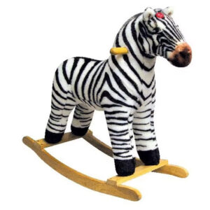 Rocking Ride On Zebra Plush Toy | Mouth Move Tail Shaking Kids Animal Toy