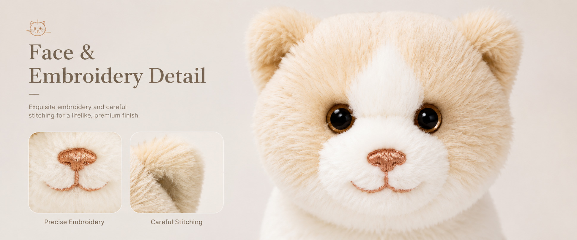 Materials and Craftsmanship

For a Soft Plush Cat Toy, fabric softness, cat shape, stitching quality, and filling balance are important for both appearance and customer experience.