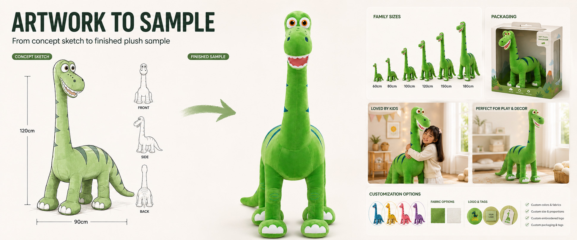 Our Giant Dinosaur Plush Toy is designed for retailers, toy brands, gift shops, online sellers, wholesalers, distributors, and private label buyers who need a large, soft, and eye-catching dinosaur plush product for retail and gift programs.