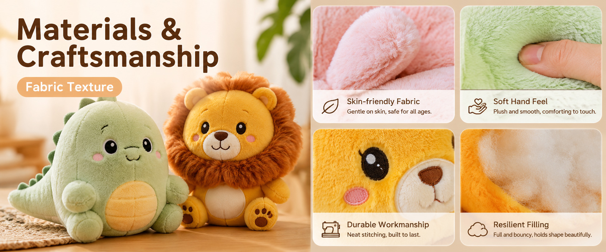 Materials and Craftsmanship

For a Mini Anime Plush Toy, small-size accuracy, soft fabric, clean stitching, cute expression, and balanced filling are important.