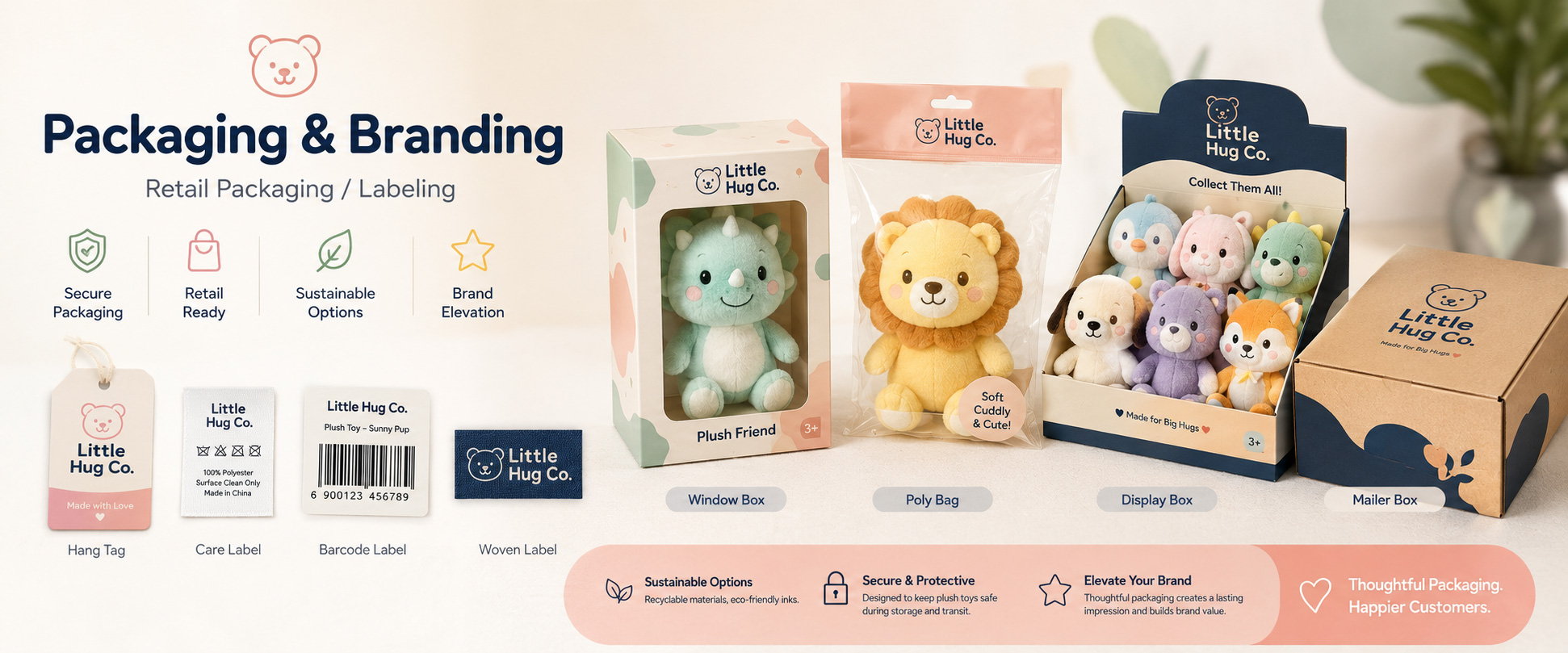 Individual Poly Bag Protects each mini plush toy during storage, shipping, and wholesale handling Blind Bag Useful for mystery toy series, vending machine toys, and collectible plush programs Individual Poly Bag Protects each mini plush toy during storage, shipping, and wholesale handling
Blind Bag Useful for mystery toy series, vending machine toys, and collectible plush programs
