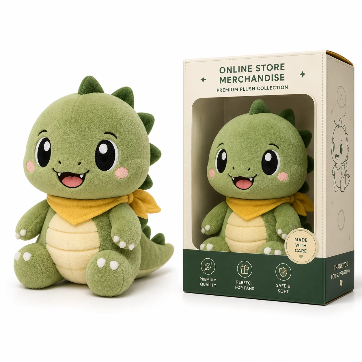 Retail-ready plush products for creator online stores