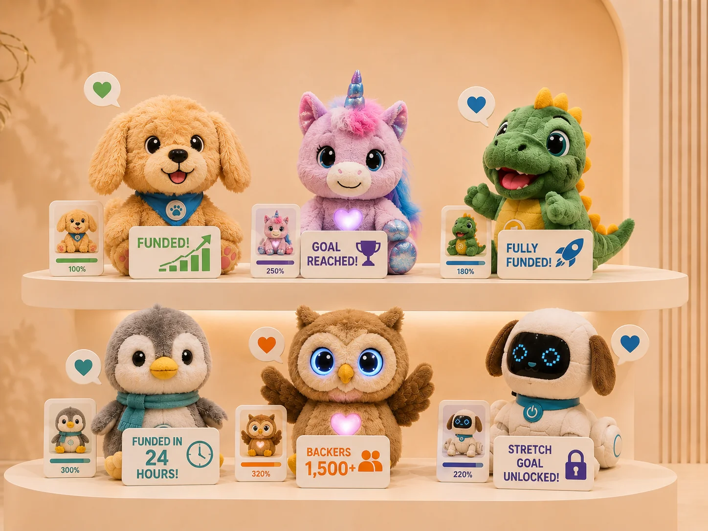 Custom plush toy crowdfunding project from prototype to production