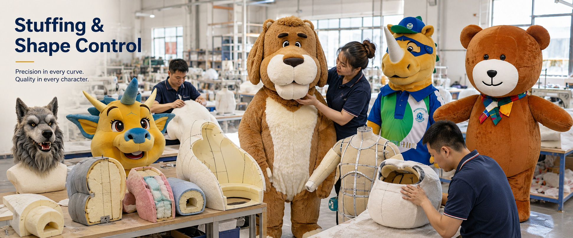 Materials and Craftsmanship For an OEM Character Mascot Plush, accurate shape, brand color matching, soft fabric, clean stitching, and detailed finishing are very important.